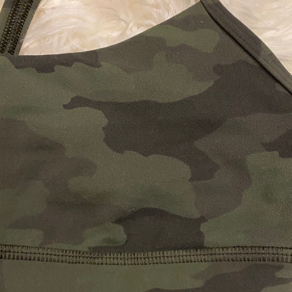 lululemon athletica Camo Slim-Strap Sports Bra - Olive Green/Black - Picture 4 of 4